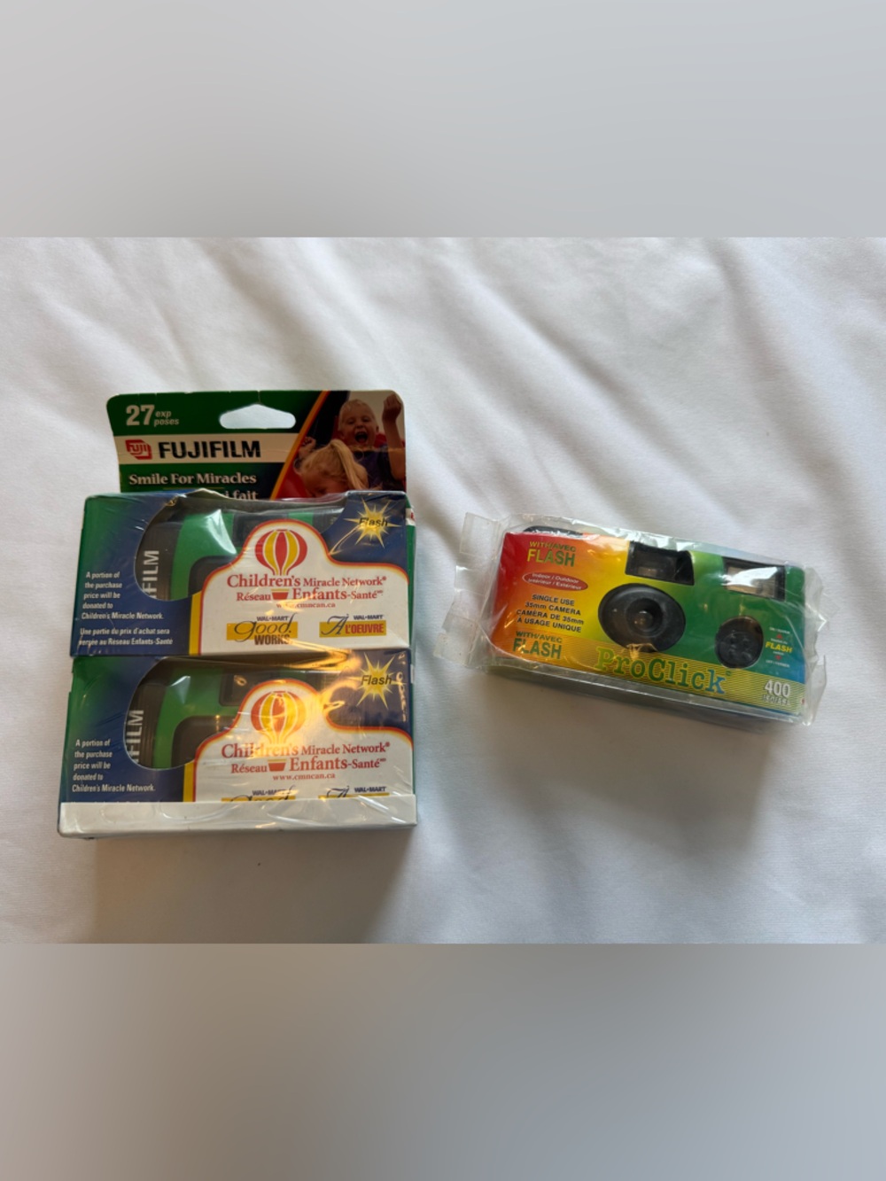3 vintage Disposable Rainbow Film Cameras nip